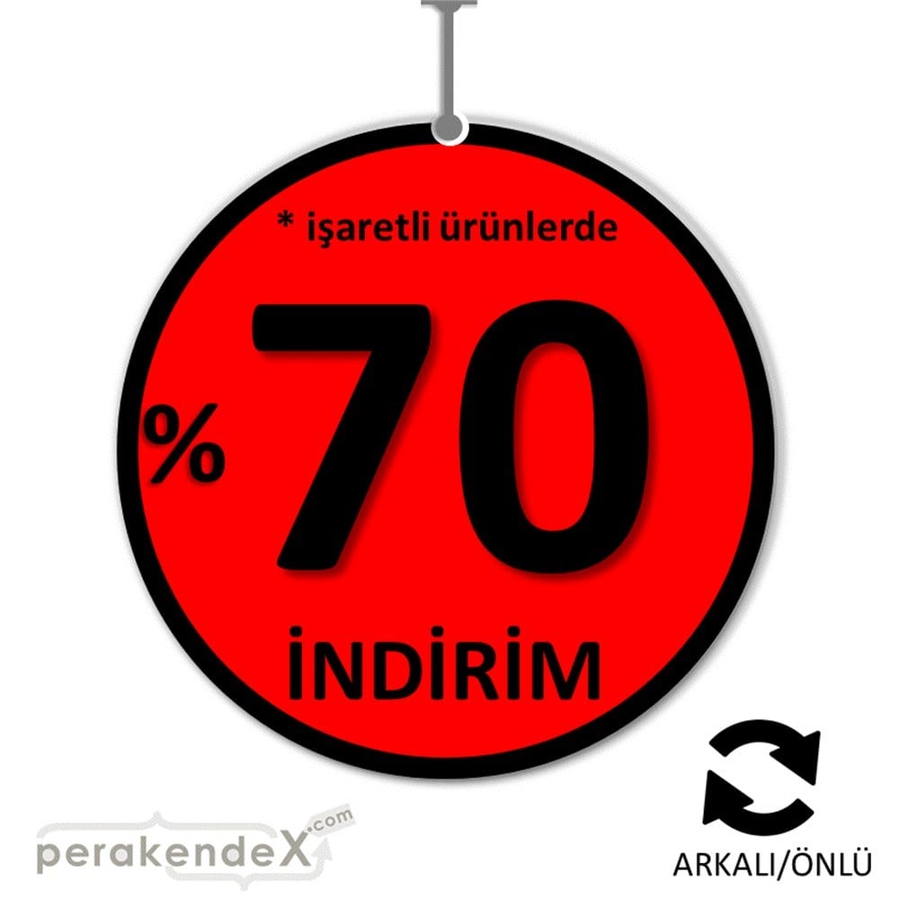 yüzde 70 indirim * işaretli ürünlerde DÖNKARTI -oval,çift yön baskı