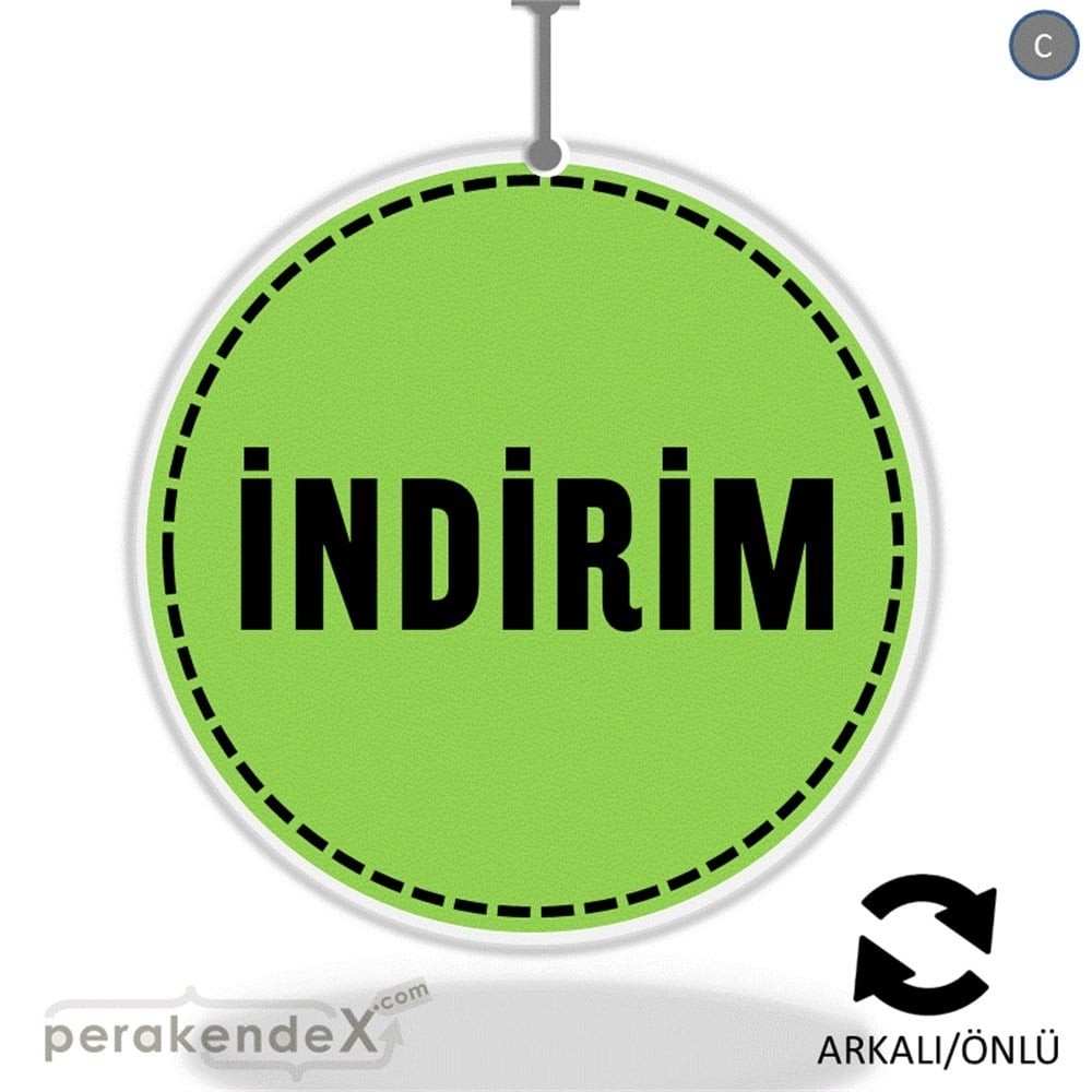 standart indirim DÖNKARTI -oval,çift yön baskı