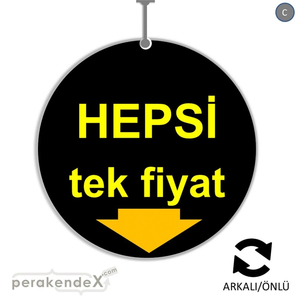 hepsi tek fiyat DÖNKARTI -oval,çift yön baskı