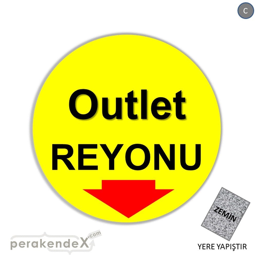 outlet reyonu YER ZEMİNE YAPIŞIR -oval,tek yön baskı