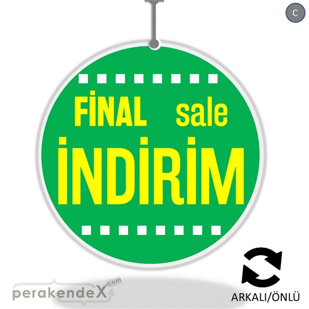 final sale indirim DÖNKARTI -oval,çift yön baskı