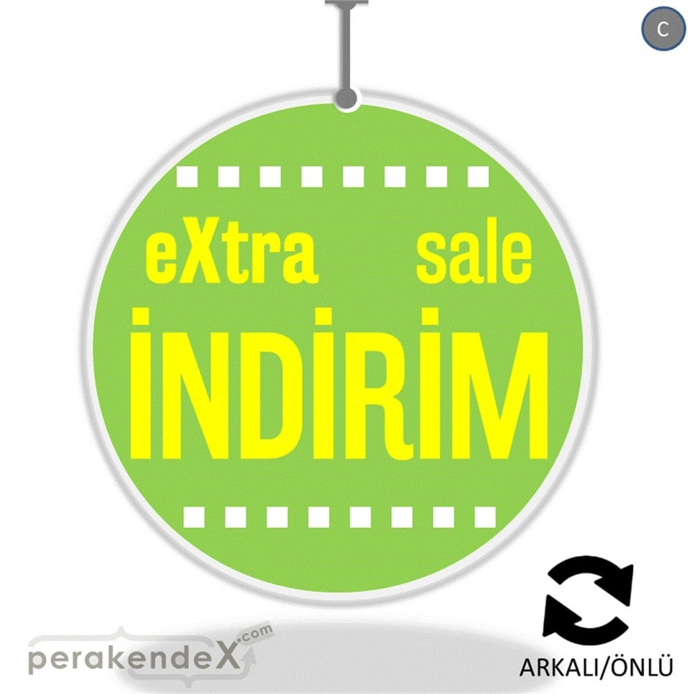 extra sale indirim DÖNKARTI -oval,çift yön baskı