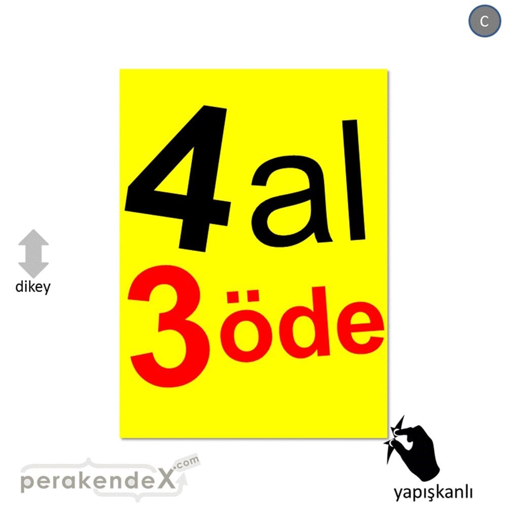 4 al 3 öde CAMA YAPIŞAN FOLYO -dikdörtgen,tek yön baskı