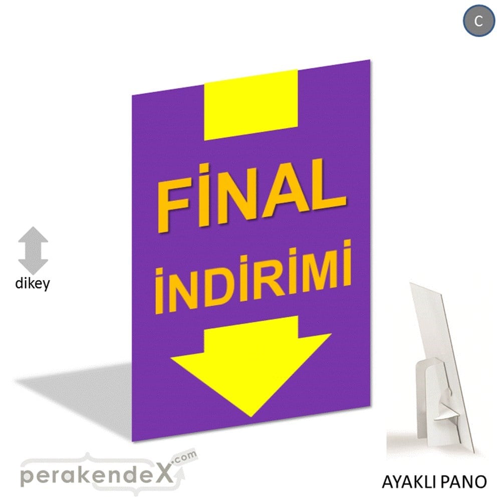 final indirimi AYAKLI REKLAM PANOSU -dikdörtgen,tek yön baskı