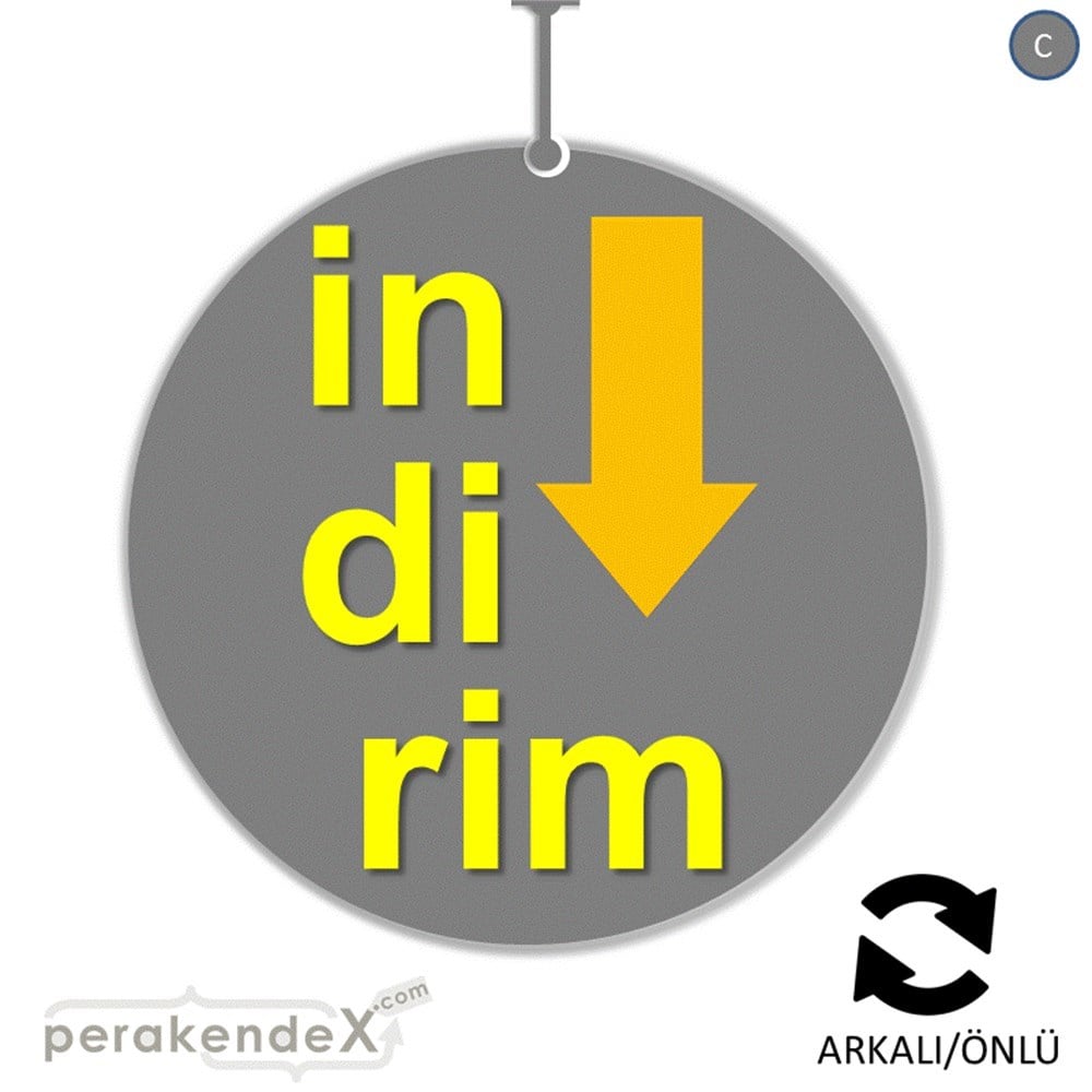 oklu>heceli indirim DÖNKARTI -oval,çift yön baskı