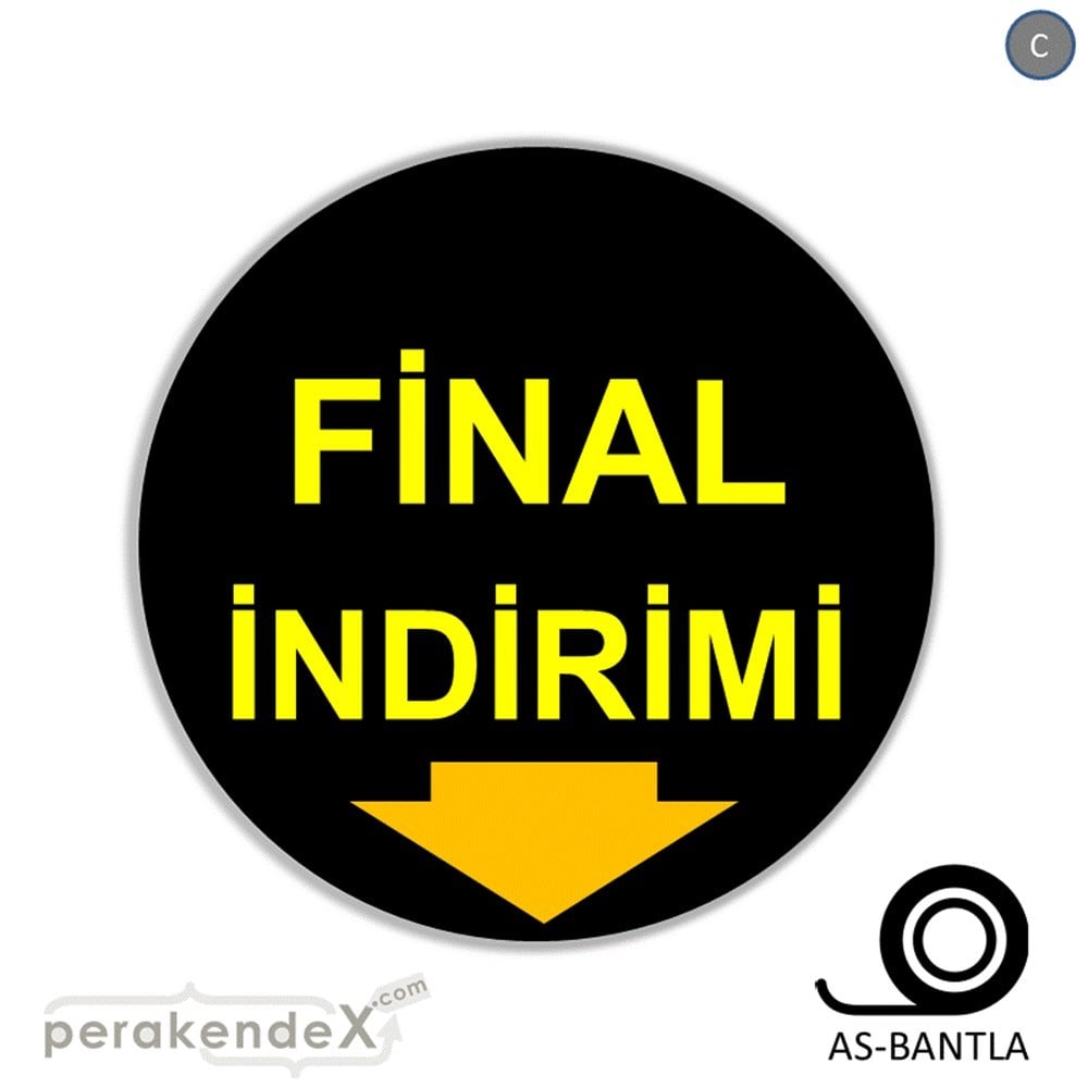 final indirimi SERT PLASTİK POSTER -oval,tek yön baskı