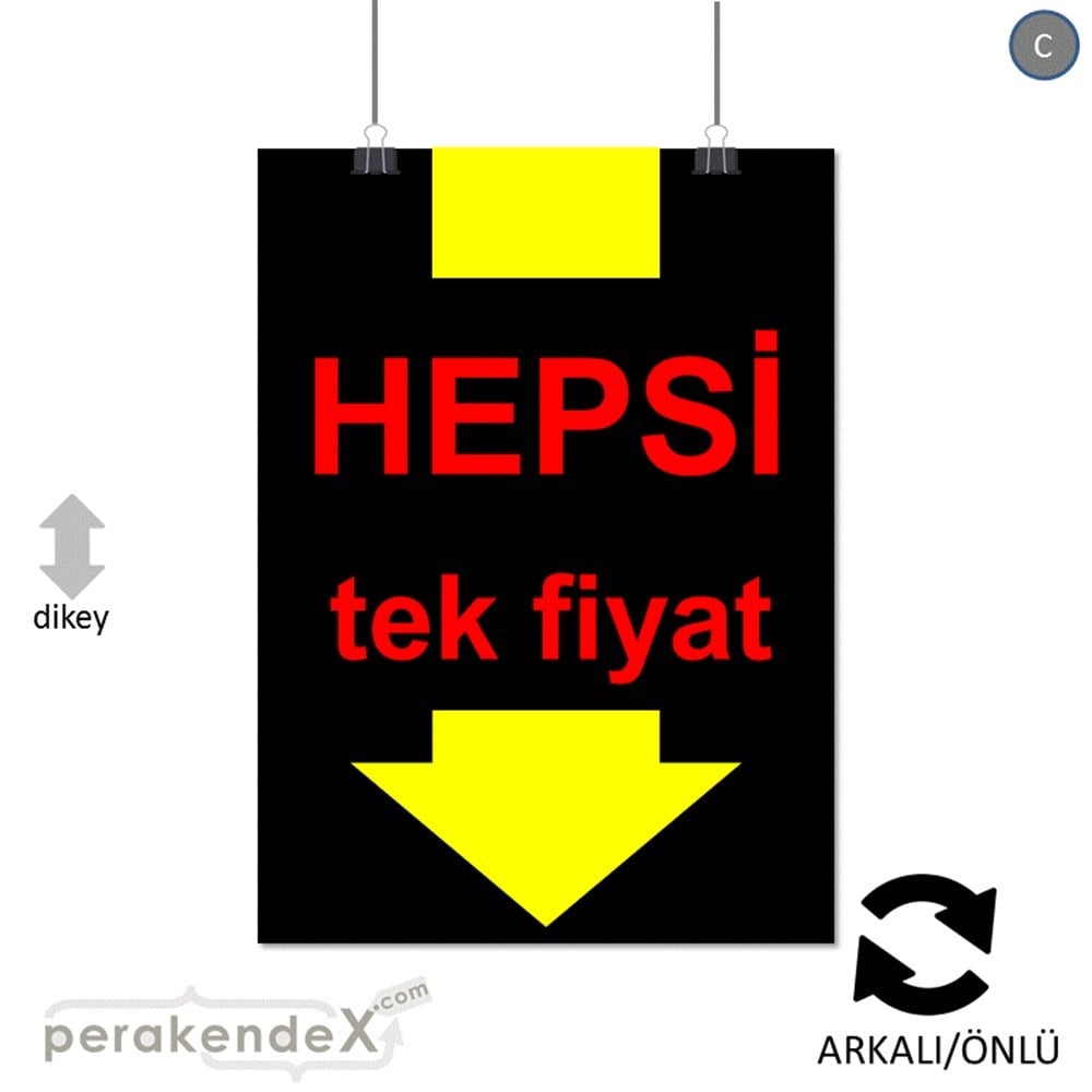 hepsi tek fiyat SERT PLASTİK POSTER -dikdörtgen,çift yön baskı
