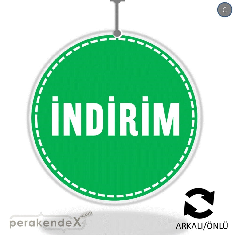 standart indirim DÖNKARTI -oval,çift yön baskı