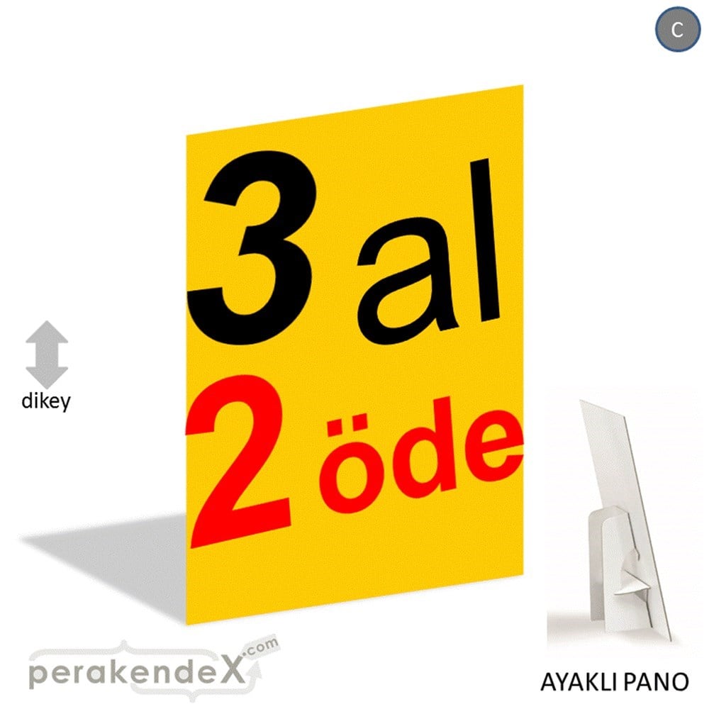 3 al 2 öde AYAKLI REKLAM PANOSU -dikdörtgen,tek yön baskı