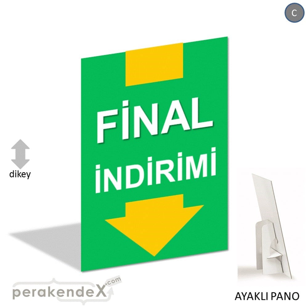 final indirimi AYAKLI REKLAM PANOSU -dikdörtgen,tek yön baskı