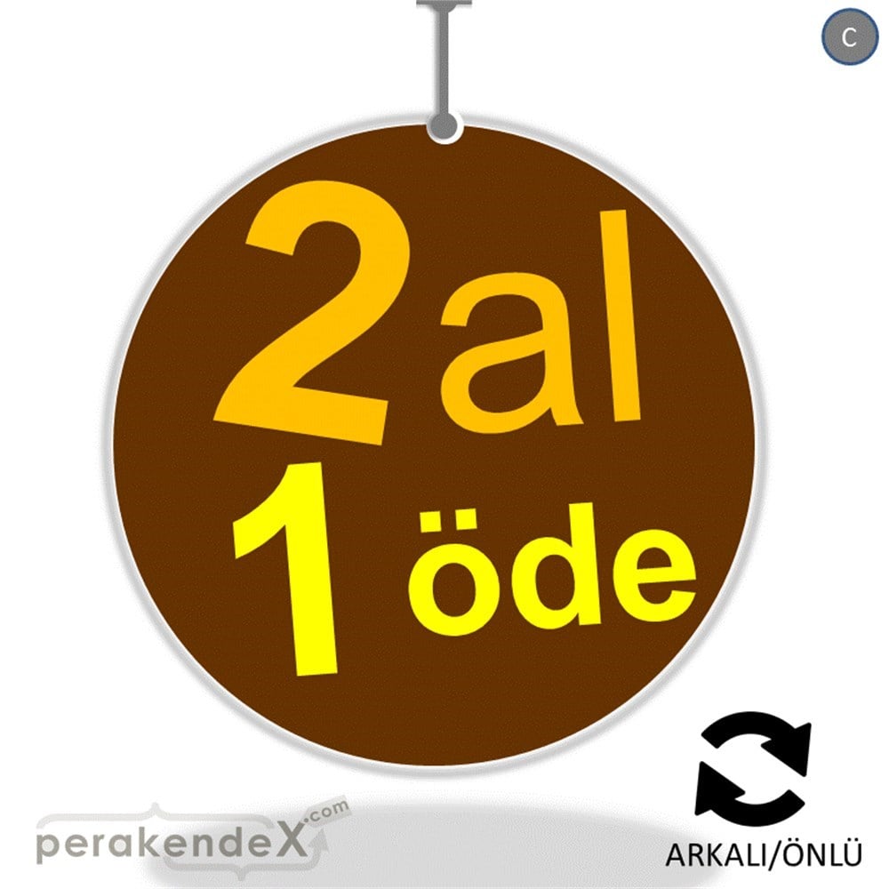 2 al 1 öde DÖNKARTI -oval,çift yön baskı
