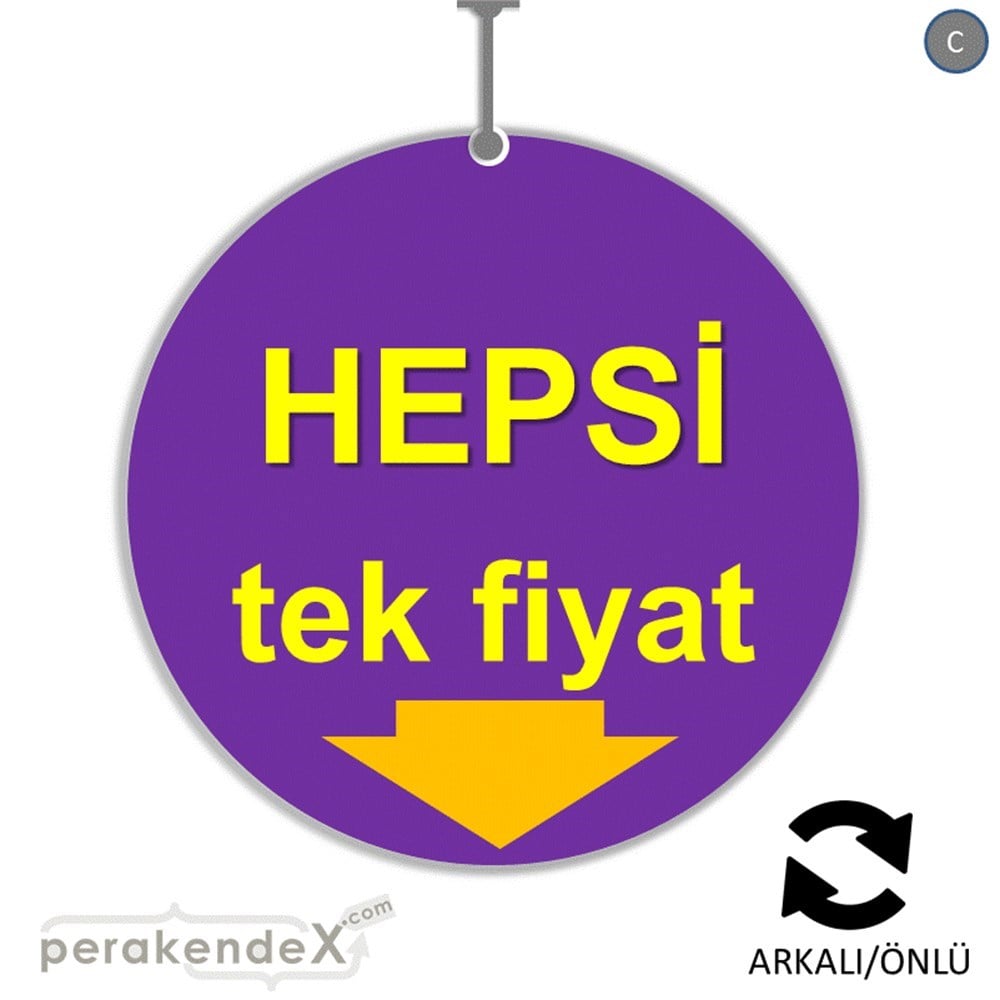 hepsi tek fiyat DÖNKARTI -oval,çift yön baskı