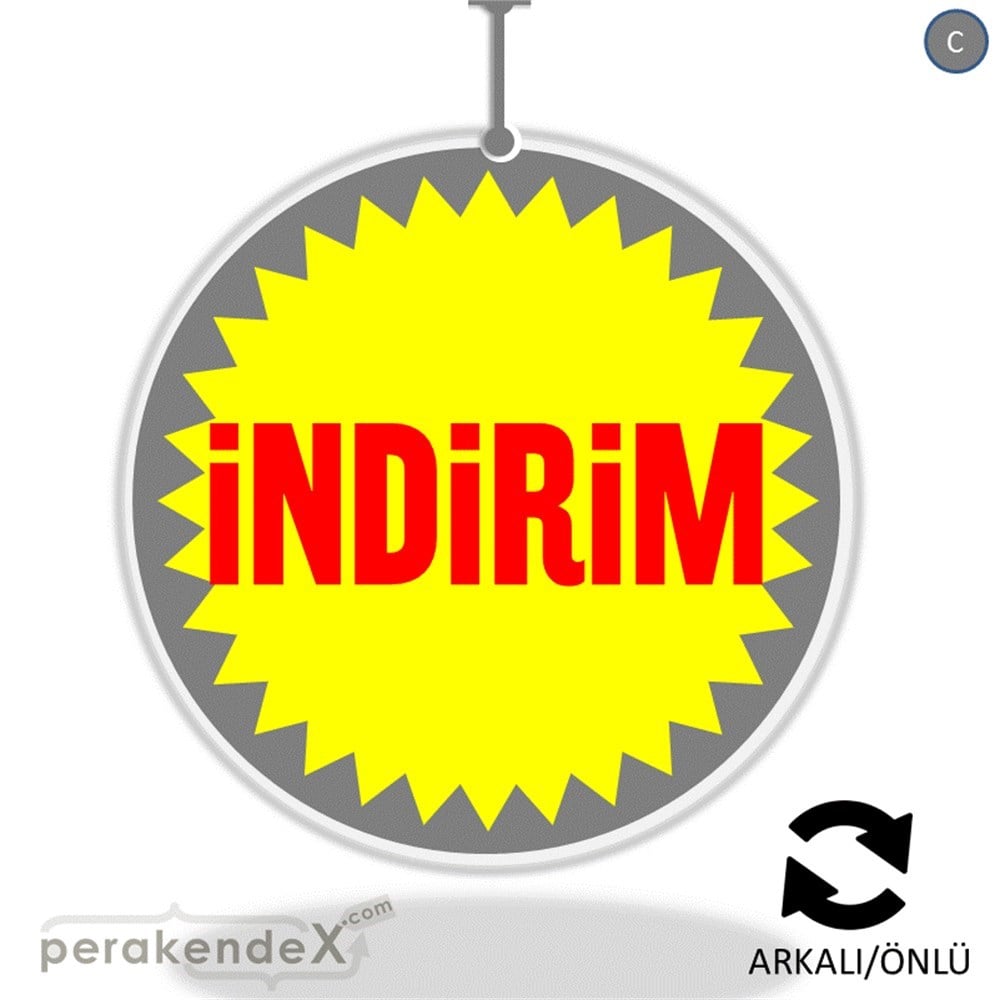 indirim DÖNKARTI -oval,çift yön baskı