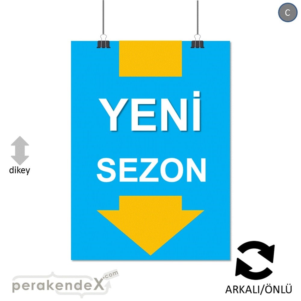yeni sezon * SERT PLASTİK POSTER -dikdörtgen,çift yön baskı