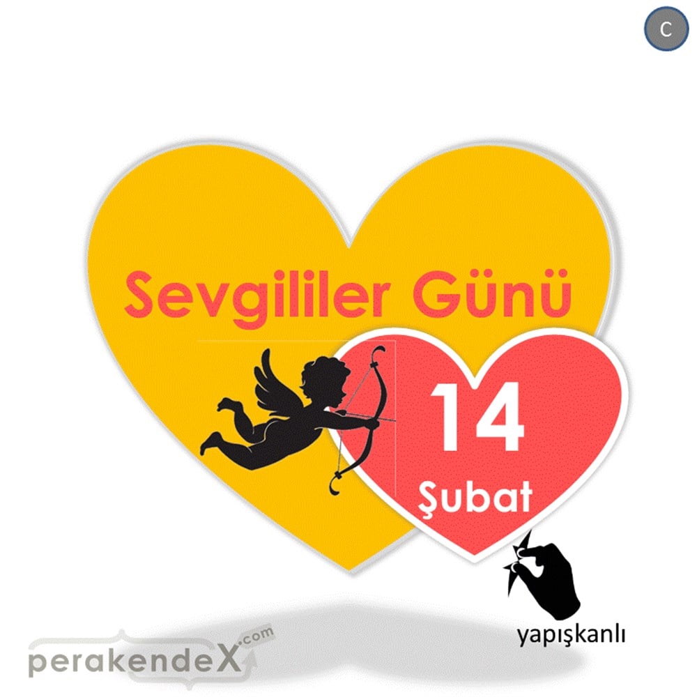 14 şubat sevgililer günü eros VİTRİN - CAM FOLYO,  VİNİL -Kalp,tek yön baskı