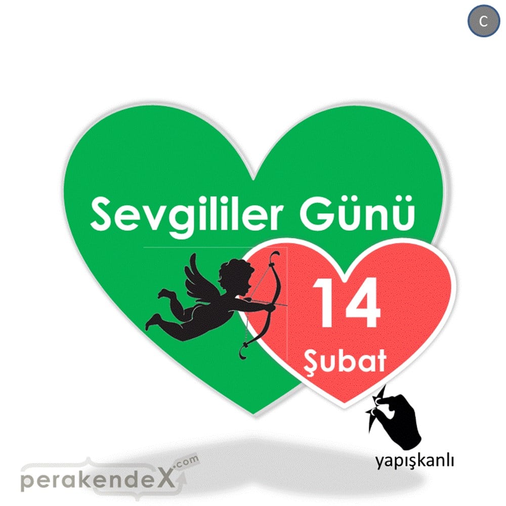 14 şubat sevgililer günü eros VİTRİN - CAM FOLYO,  VİNİL -Kalp,tek yön baskı