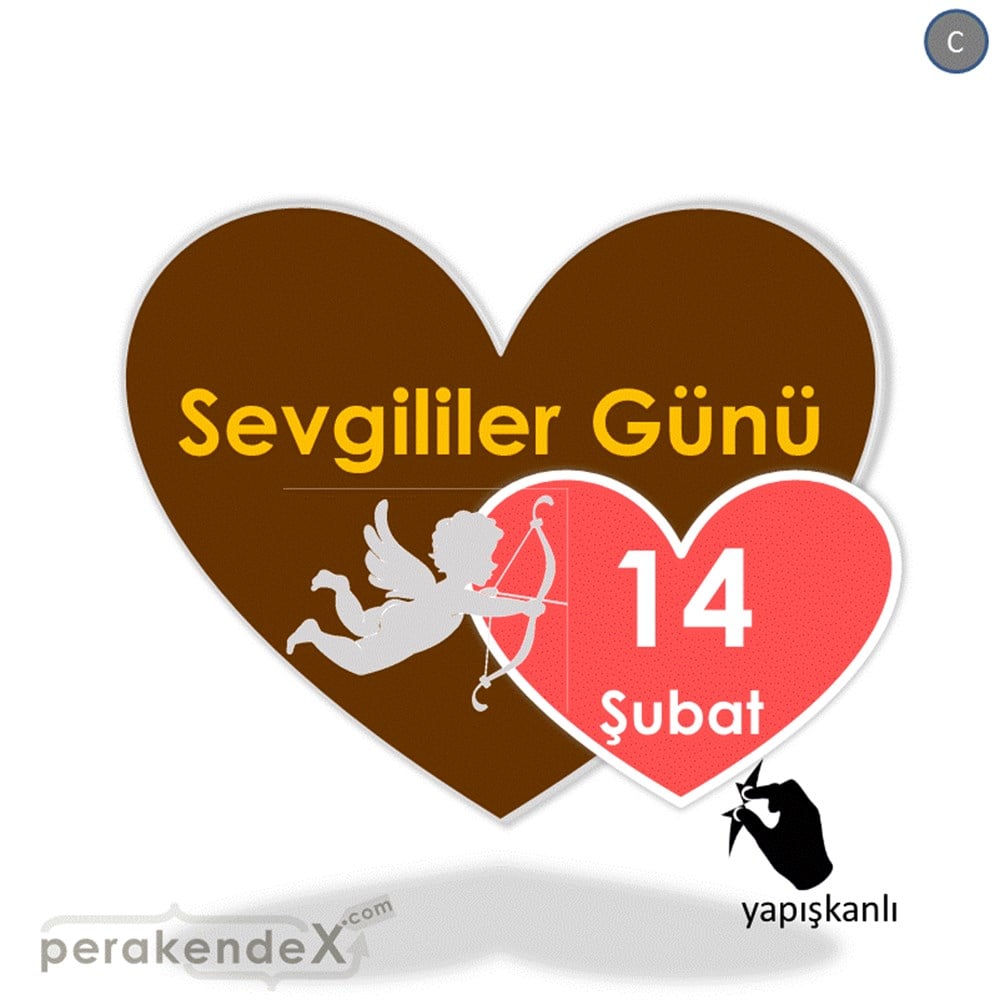 14 şubat sevgililer günü eros VİTRİN - CAM FOLYO,  VİNİL -Kalp,tek yön baskı