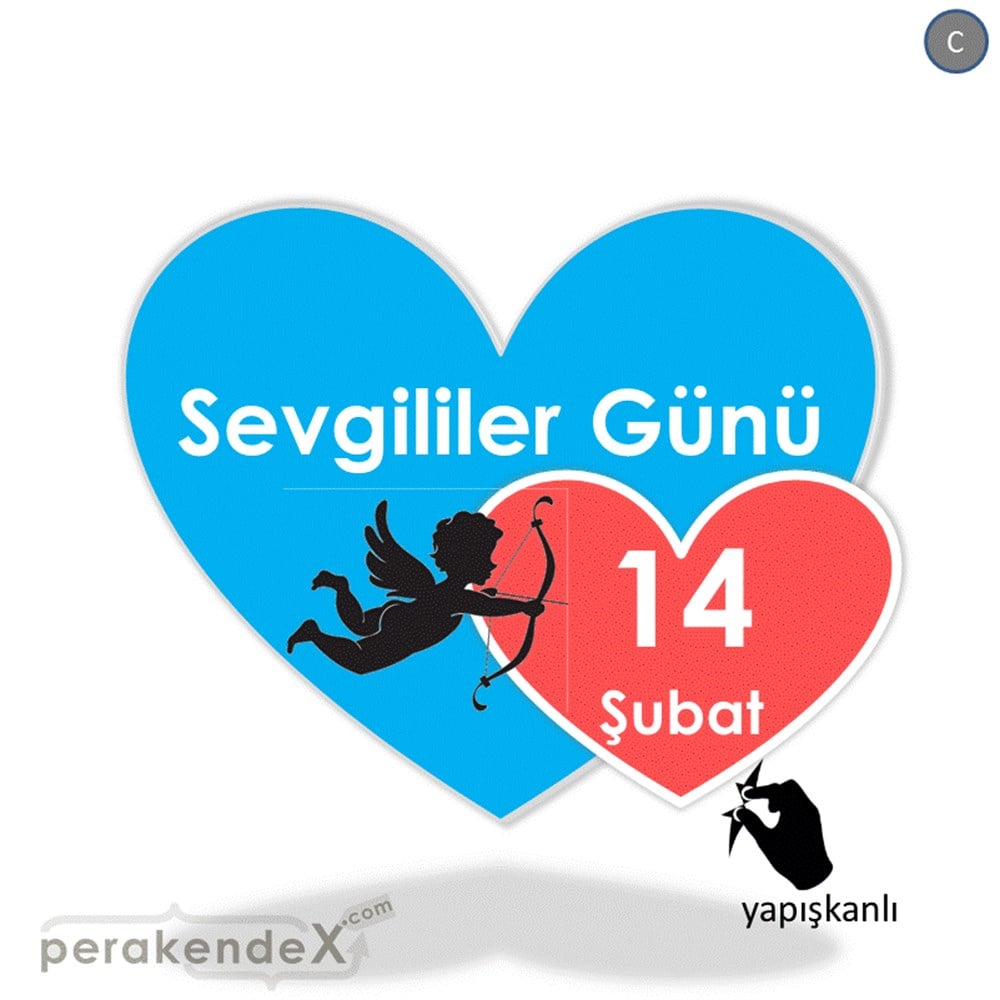 14 şubat sevgililer günü eros VİTRİN - CAM FOLYO,  VİNİL -Kalp,tek yön baskı