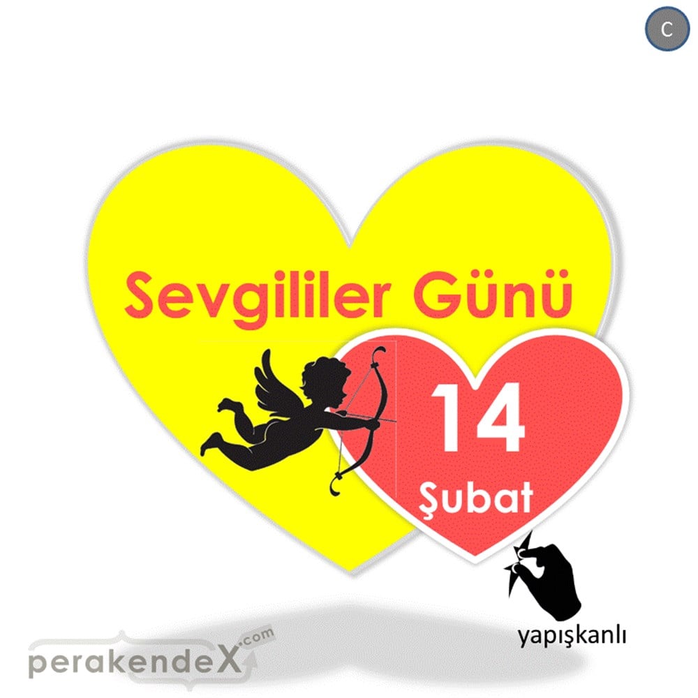 14 şubat sevgililer günü eros VİTRİN - CAM FOLYO,  VİNİL -Kalp,tek yön baskı
