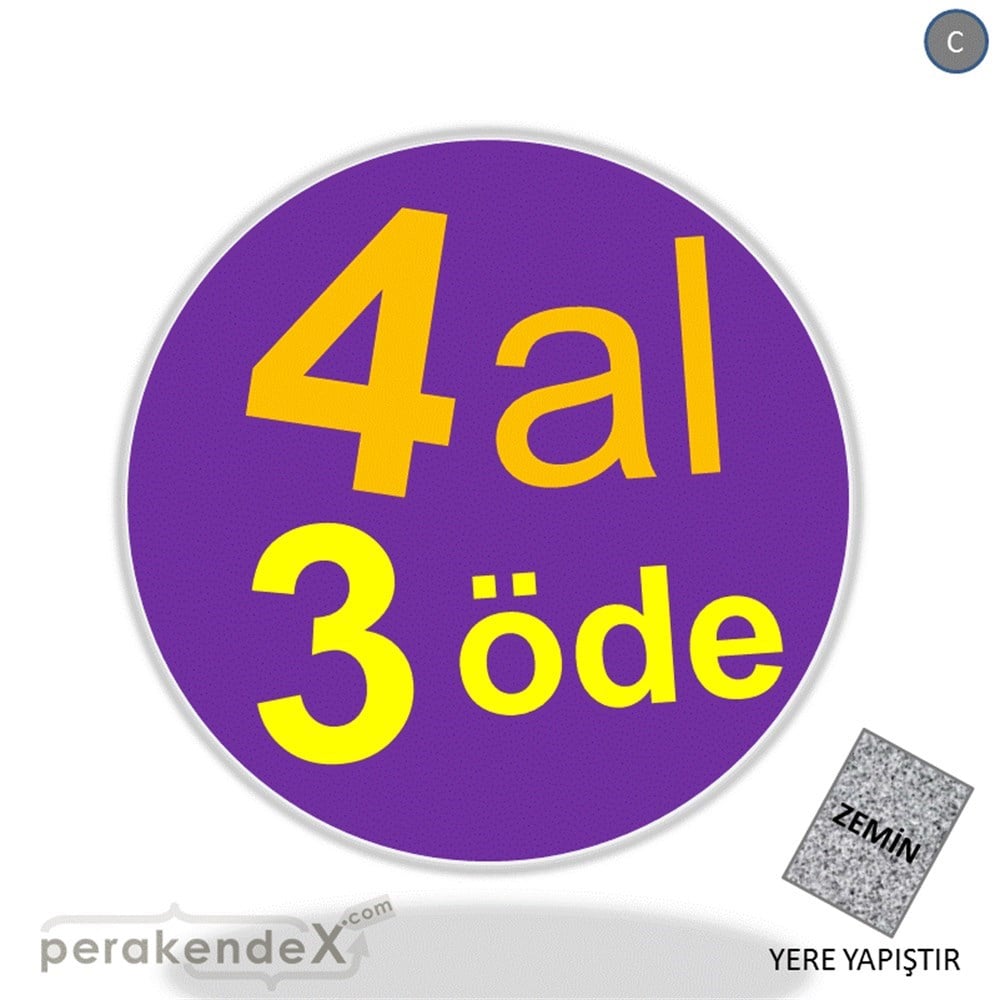4 al 3 öde YER ZEMİNE YAPIŞIR -oval,tek yön baskı