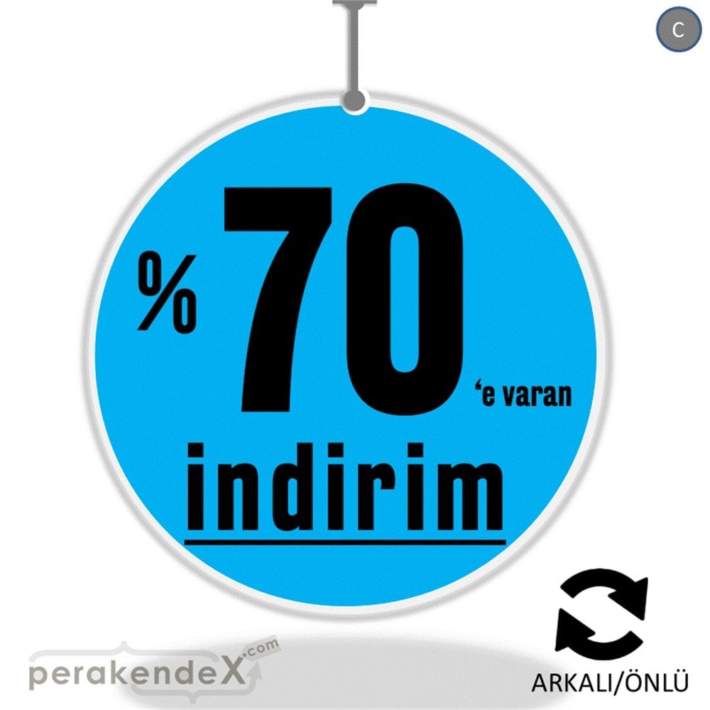 yüzde 70 e varan indirim DÖNKARTI -oval,çift yön baskı