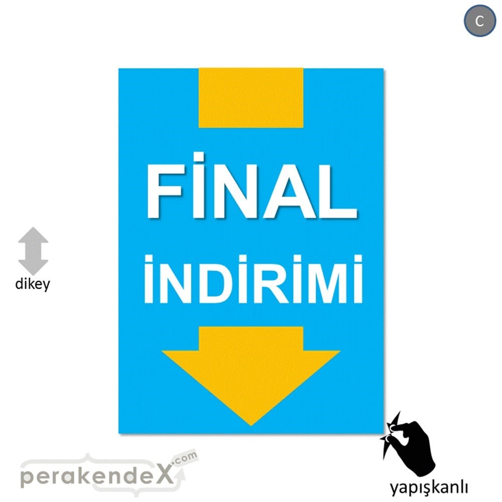 final indirimi CAMA YAPIŞAN FOLYO -dikdörtgen,tek yön baskı