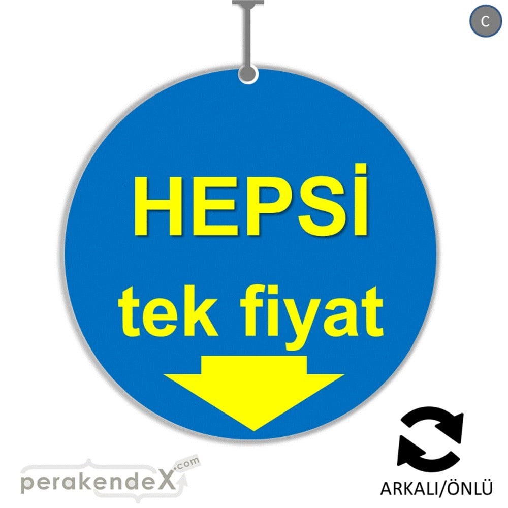 hepsi tek fiyat DÖNKARTI -oval,çift yön baskı