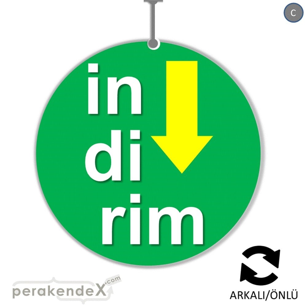 oklu>heceli indirim DÖNKARTI -oval,çift yön baskı