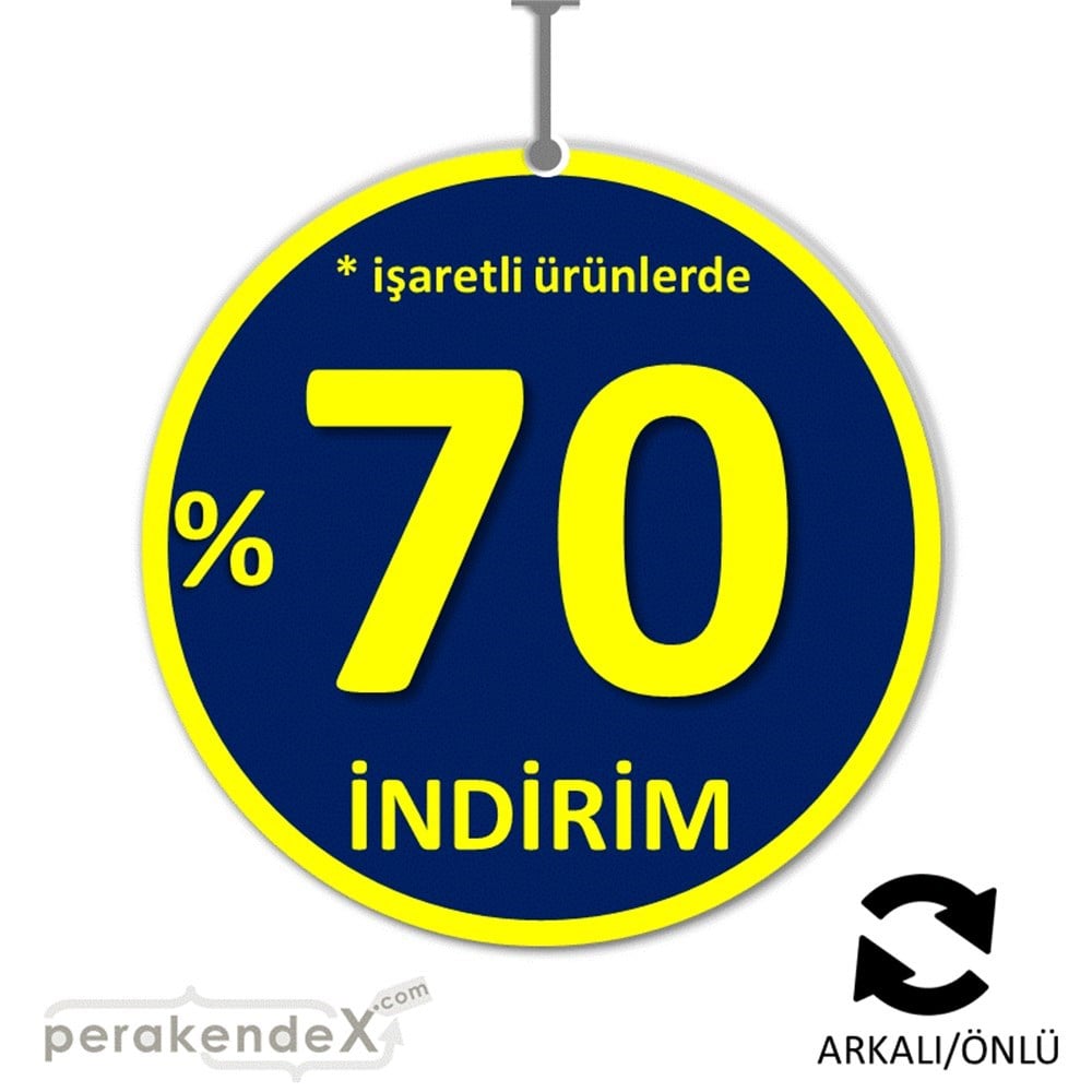 yüzde 70 indirim * işaretli ürünlerde DÖNKARTI -oval,çift yön baskı