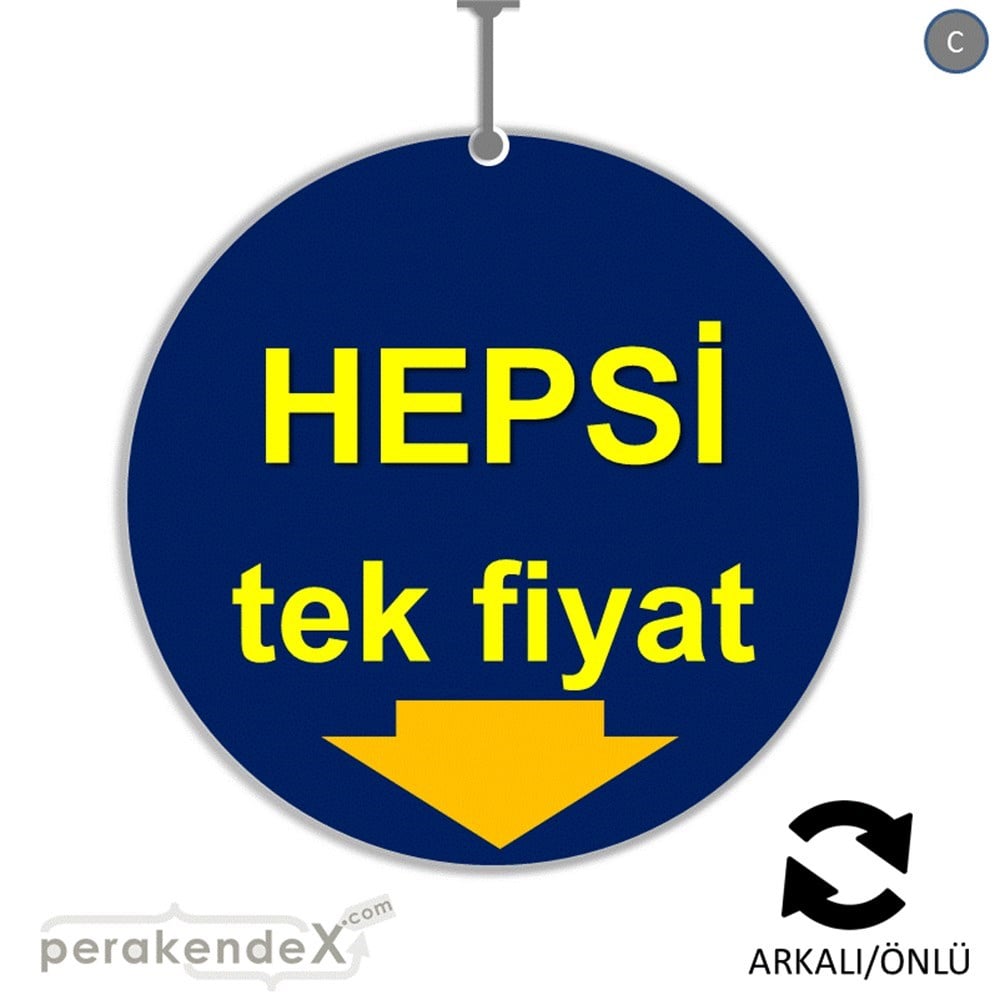 hepsi tek fiyat DÖNKARTI -oval,çift yön baskı