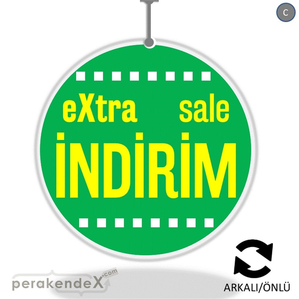 extra sale indirim DÖNKARTI -oval,çift yön baskı
