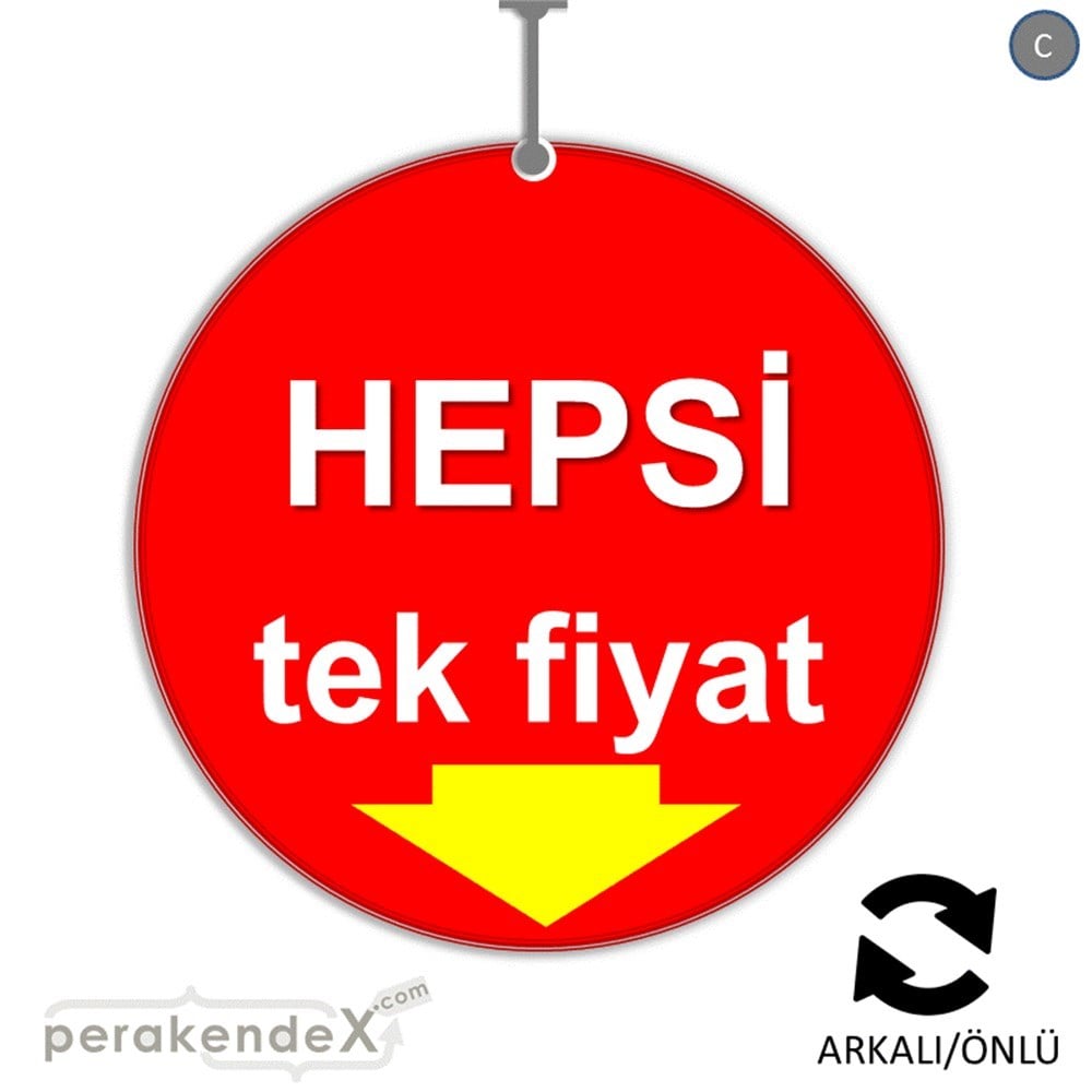 hepsi tek fiyat DÖNKARTI -oval,çift yön baskı
