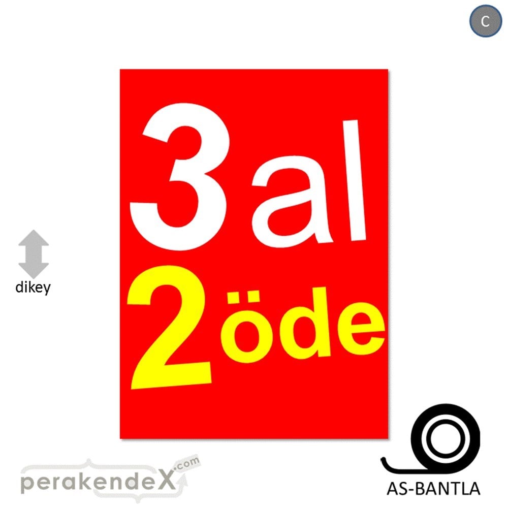 3 al 2 öde POSTERİ -dikdörtgen,tek yön baskı