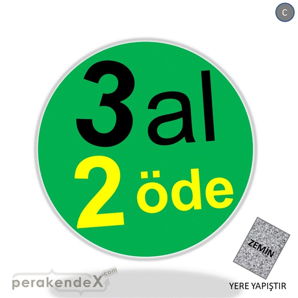3 al 2 öde YER ZEMİNE YAPIŞIR -oval,tek yön baskı