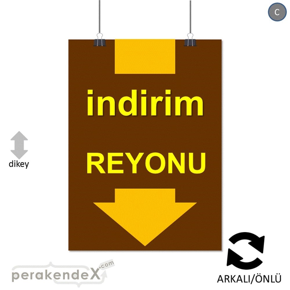 indirim reyonu SERT PLASTİK POSTER -dikdörtgen,çift yön baskı