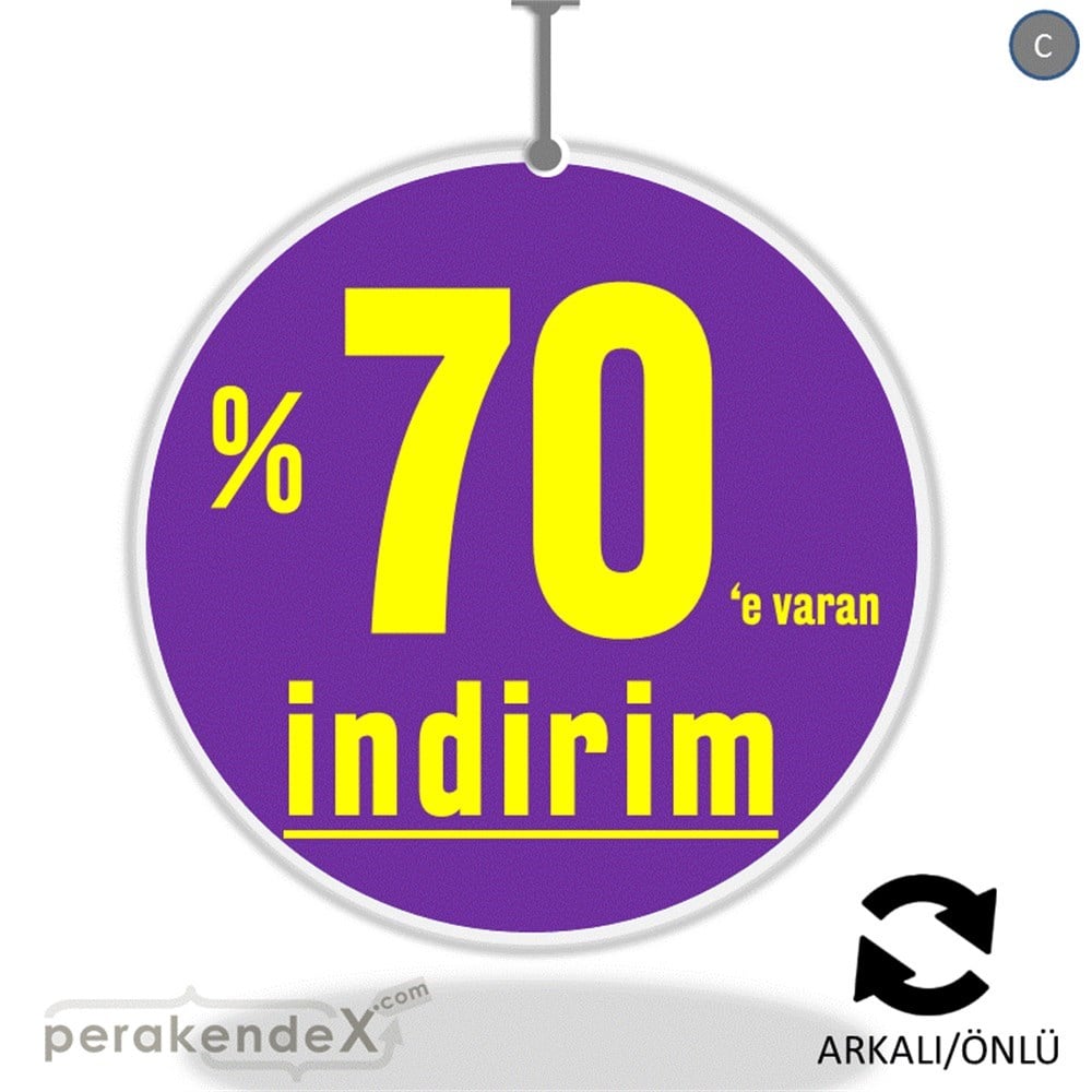 yüzde 70 e varan indirim DÖNKARTI -oval,çift yön baskı