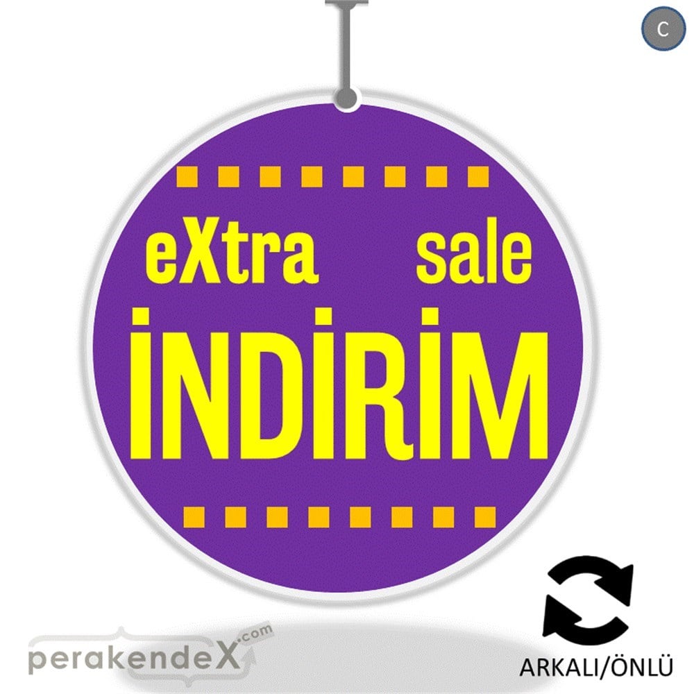 extra sale indirim DÖNKARTI -oval,çift yön baskı