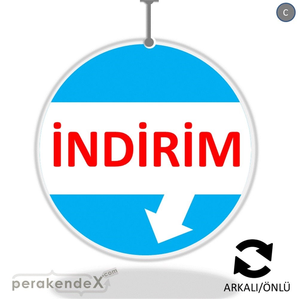 2 oklu indirim DÖNKARTI -oval,çift yön baskı