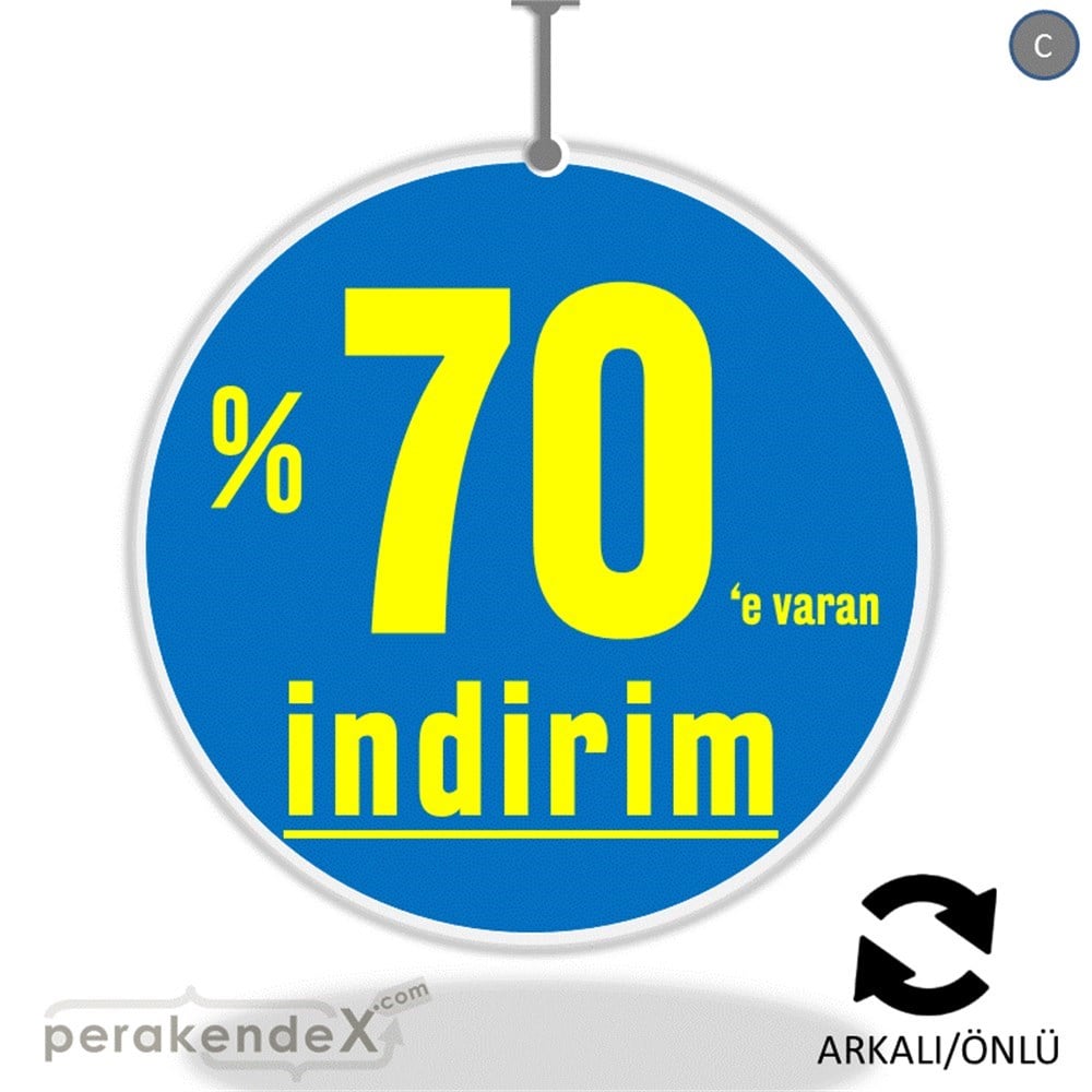 yüzde 70 e varan indirim DÖNKARTI -oval,çift yön baskı