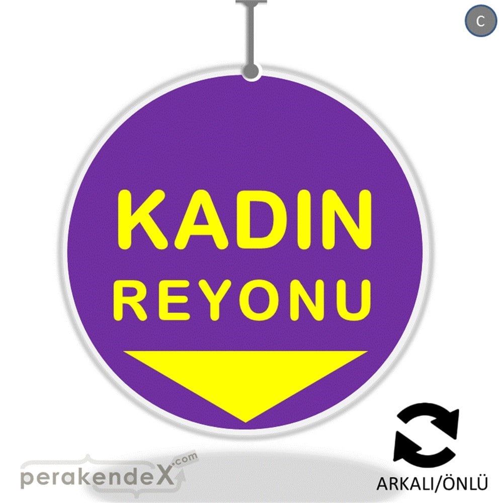 kadın reyonu yönlendirme DÖNKARTI -oval,çift yön baskı