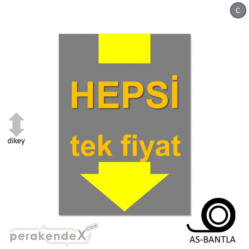 hepsi tek fiyat POSTERİ -dikdörtgen,tek yön baskı