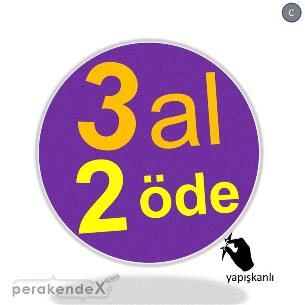 3 al 2 öde CAMA YAPIŞAN FOLYO -oval,tek yön baskı