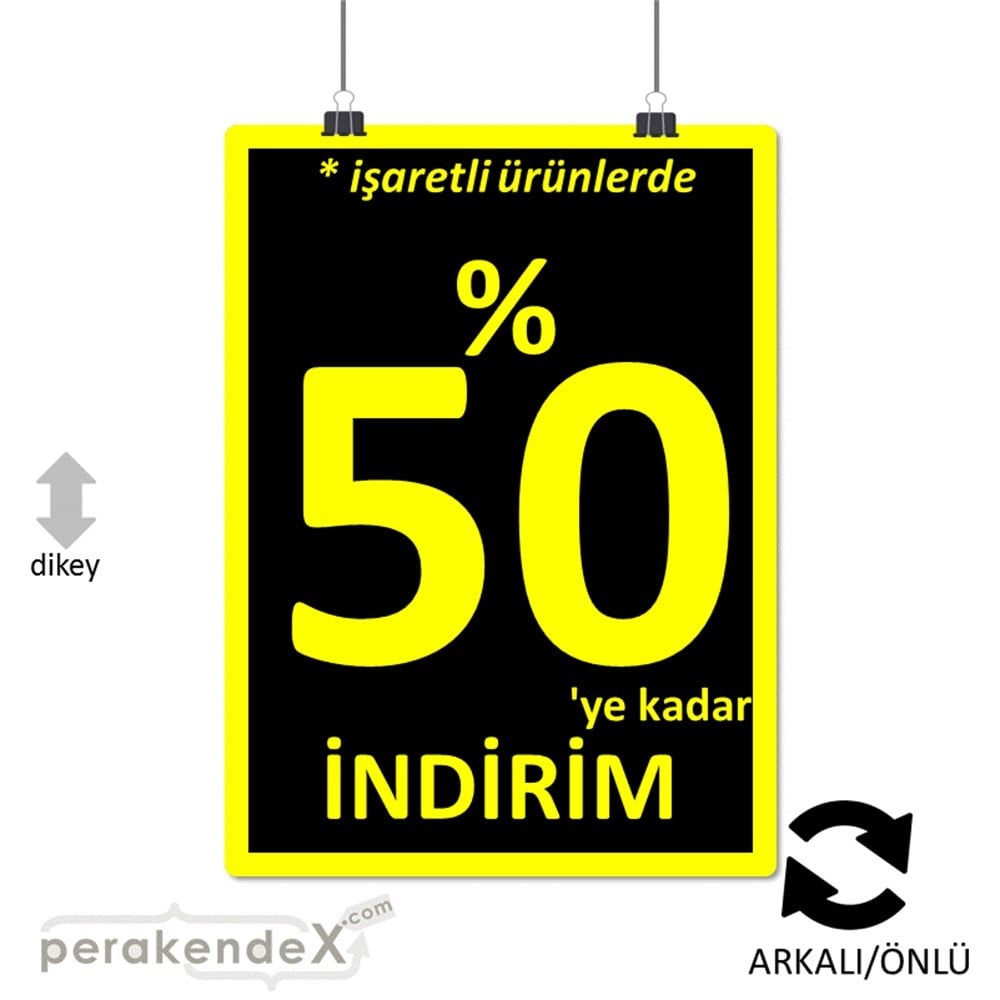 yüzde 50 ye varan indirim POSTERİ -dikdörtgen,çift yön baskı