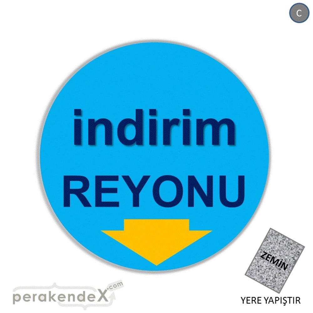 indirim reyonu YER ZEMİNE YAPIŞIR -oval,tek yön baskı