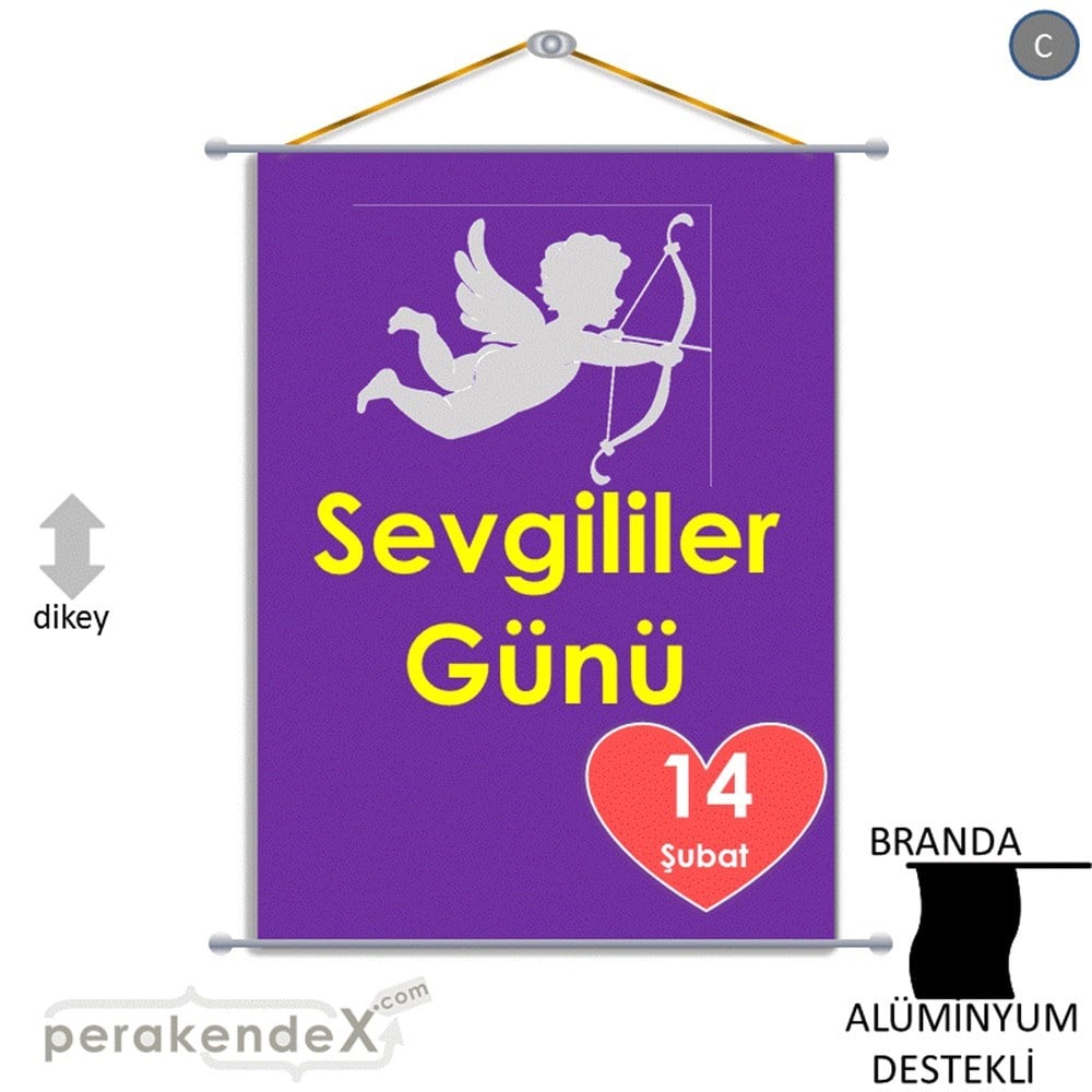 14 şubat sevgililer günü eros BRANDA POSTER,  AFİŞ -dikdörtgen,tek yön baskı
