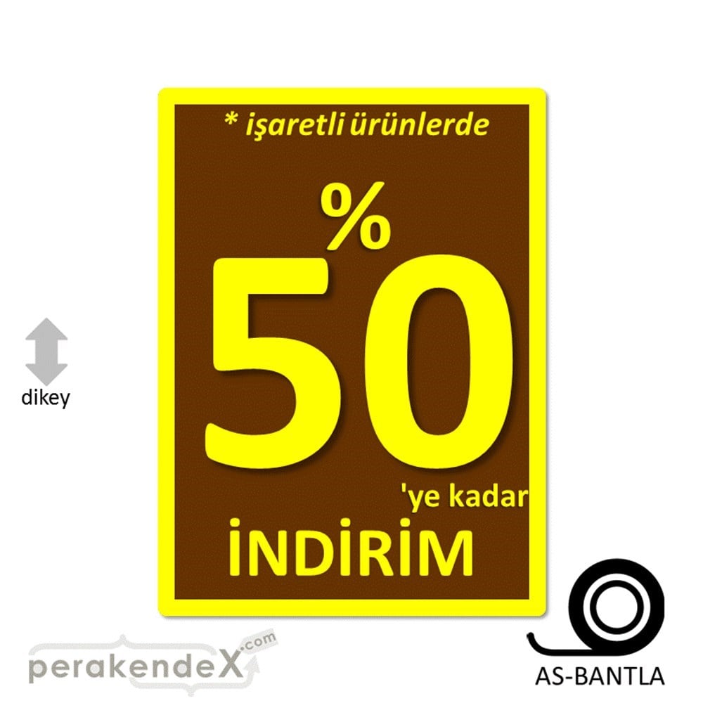 yüzde 50 ye varan indirim POSTERİ -dikdörtgen,tek yön baskı