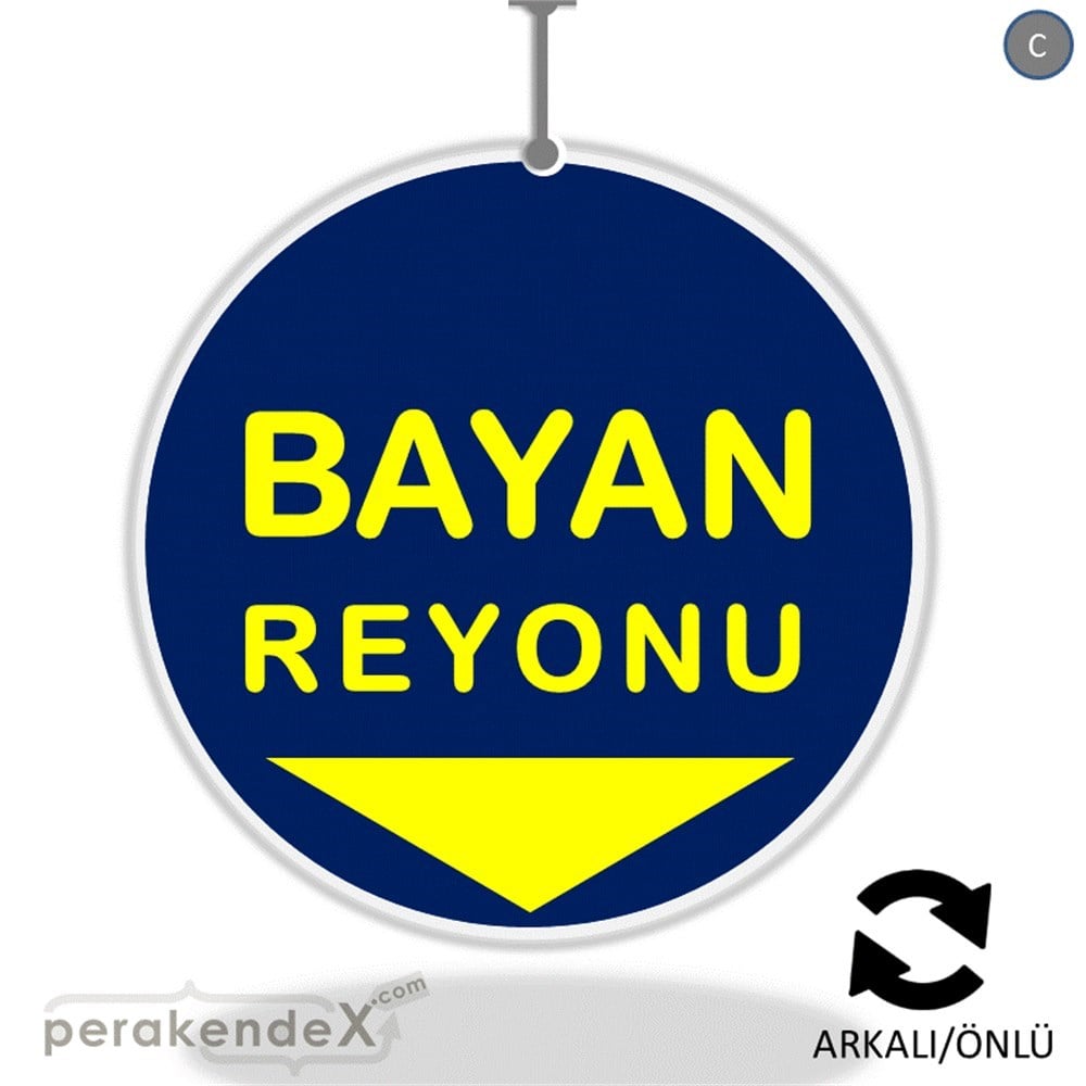 bayan reyonu yönlendirme DÖNKARTI -oval,çift yön baskı