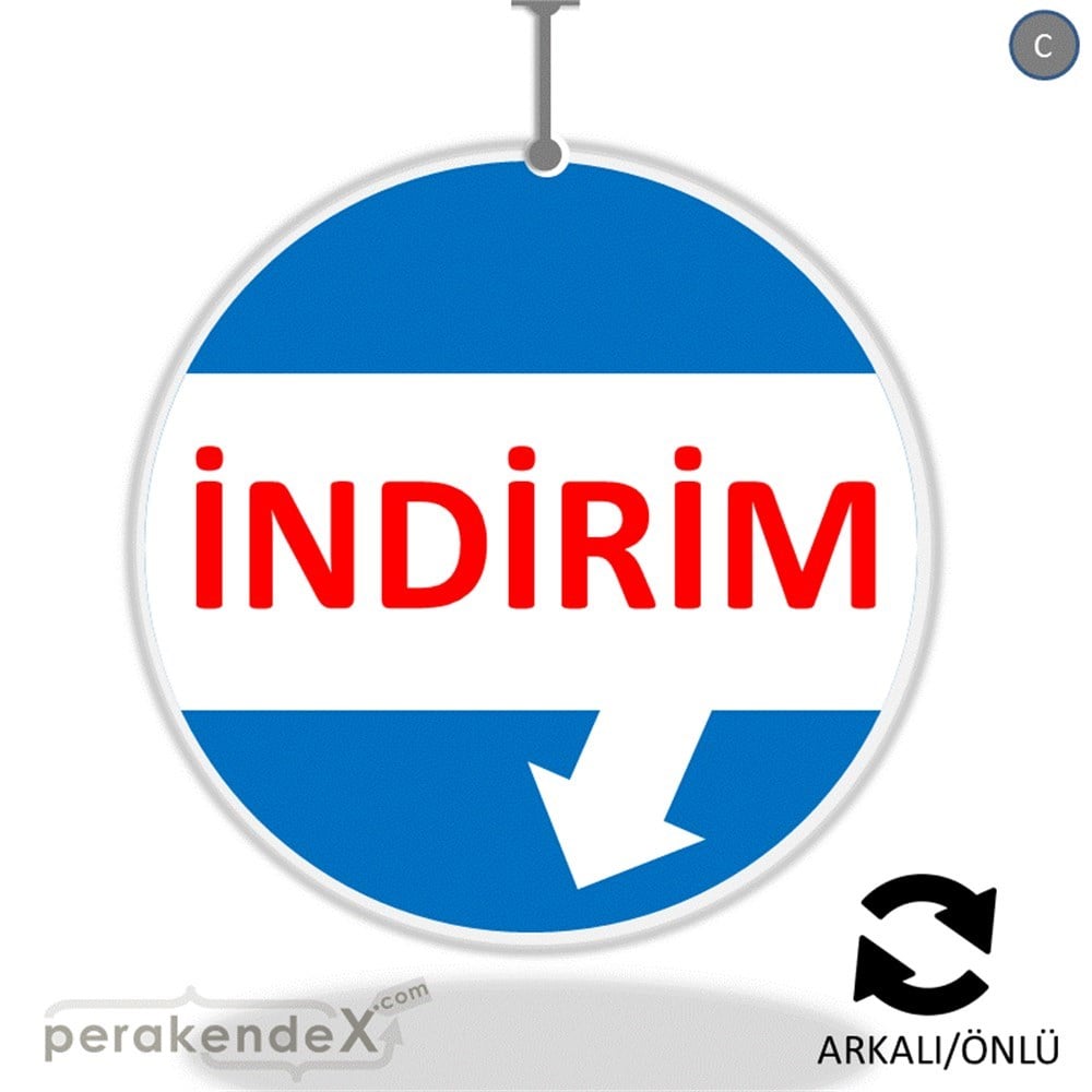 2 oklu indirim DÖNKARTI -oval,çift yön baskı