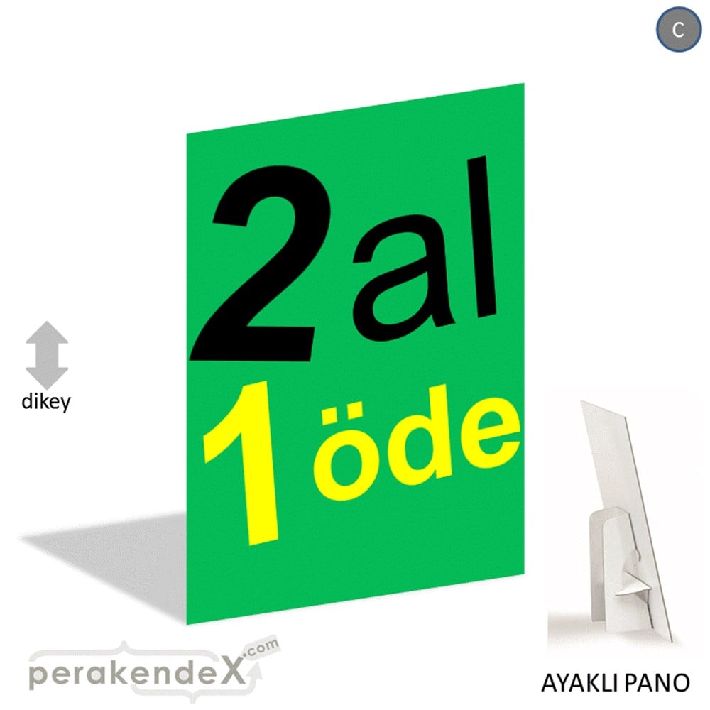 2 al 1 öde AYAKLI REKLAM PANOSU -dikdörtgen,tek yön baskı