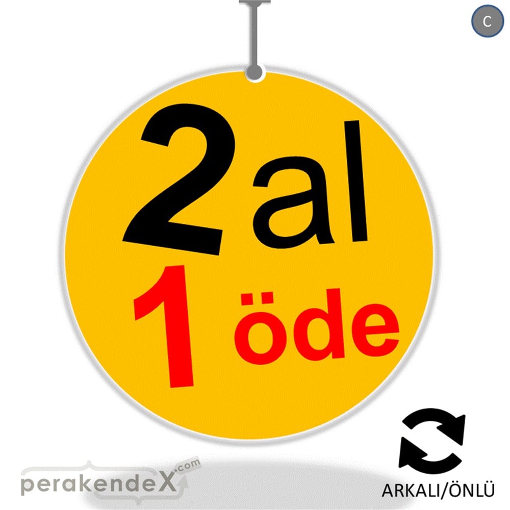 2 al 1 öde DÖNKARTI -oval,çift yön baskı